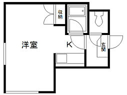 リリアムコート宮の森 1Kの間取図画像