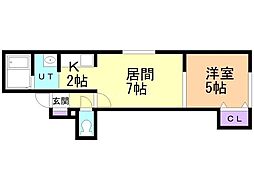 メゾンスダ 1LDKの間取図画像