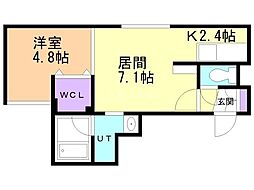 ラフォルテ桑園 1LDKの間取図画像