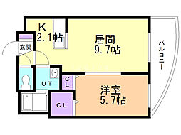 テラスナギサ 1LDKの間取図画像