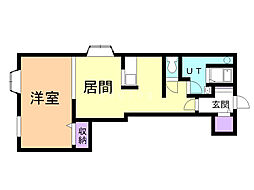 キャビン25 1LDKの間取図画像