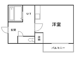 ウェストキャナル ワンルームの間取図画像