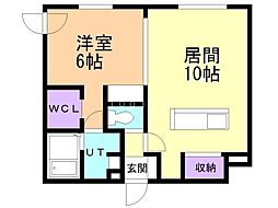 札幌市中央区北八条西20丁目マンション 1LDKの間取図画像