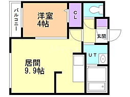 ガイアールS6 1LDKの間取図画像