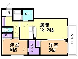フェリジータ宮ケ丘 2LDKの間取図画像
