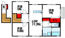 コンフォート志の 3LDKの間取図画像
