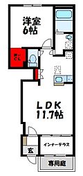 プリメゾン東郷 1LDKの間取図画像