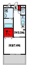 グランドハイム福津 1DKの間取図画像