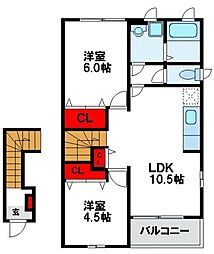 ボニートパルA 2LDKの間取図画像