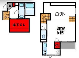 CB古賀アウリィ 1Kの間取図画像