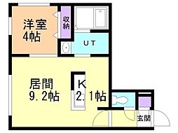 仮)南郷通14丁目北 MS 1LDKの間取図画像