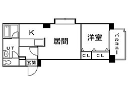 アクセス東札幌 1LDKの間取図画像
