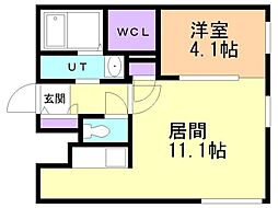 JANUSresidences南郷Hills 1LDKの間取図画像