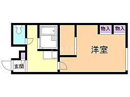 レオパレスリベェール1 1Kの間取図画像