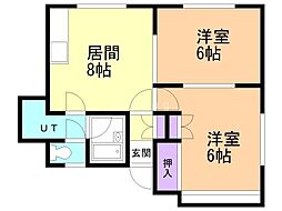 樹苑ミネ 2LDKの間取図画像
