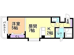 ノースパレス本郷通 1LDKの間取図画像