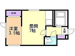 スタンホープ南郷 1DKの間取図画像