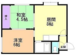 サンハイツ 2DKの間取図画像