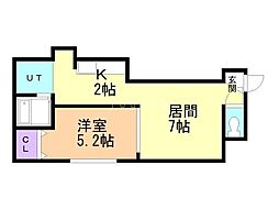 アルルカン真栄 1LDKの間取図画像