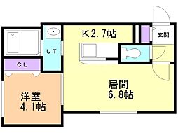 シティレジデンス新札幌 1LDKの間取図画像