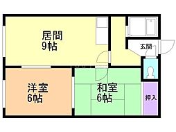 ラフォーレ36 2DKの間取図画像