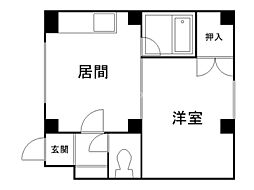 スピアシティ 1DKの間取図画像