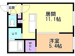 MODA N13 1LDKの間取図画像