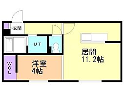MODA N13 1LDKの間取図画像