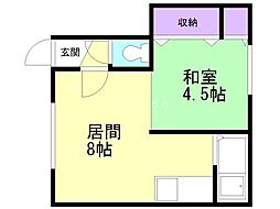 コーポ・シャロン 1LDKの間取図画像