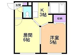 ホワイトハイツ 1LDKの間取図画像