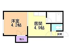 アーバンコート東札幌2 1DKの間取図画像