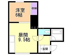 パレス白石中央 1LDKの間取図画像