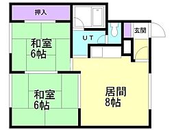 メゾンすがわら 2DKの間取図画像