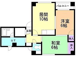 ニュースマイルビル 2階2LDKの間取り