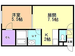 ステージノア東札幌 1LDKの間取図画像
