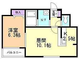 ＣＨＥＺ−ｓｏｉーｏｕｅｓｔ 4階1LDKの間取り