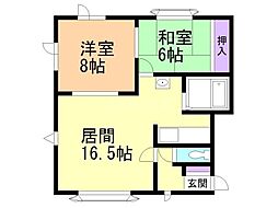ロイヤルハイツHI 2LDKの間取図画像