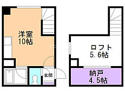 アーバンハイムアミリア南郷 1階ワンルームの間取り