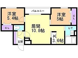 ＭＩＲＥＩ 2階2LDKの間取り