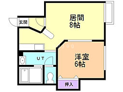 シャネルホームひばりが丘 1LDKの間取図画像