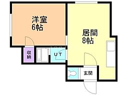 メゾンアルファ 1LDKの間取図画像