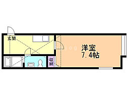 メゾン・ド・ソレイユII 2階1Kの間取り