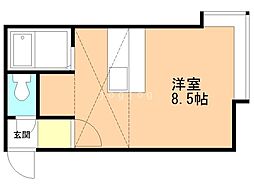 アイビーパレス62 1Kの間取図画像