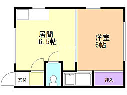 プライマリハウス 1DKの間取図画像