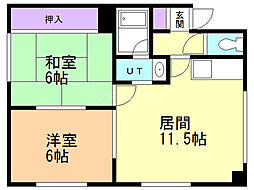 コンフォール月寒 2LDKの間取図画像