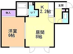 ルミエール白石中央 1LDKの間取図画像