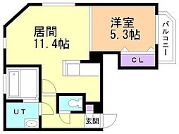 AXIS-WILL MISONO Sta. 1LDKの間取図画像