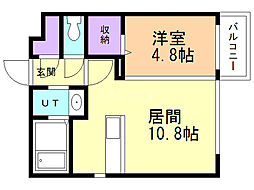プレミアシティ新札幌 1LDKの間取図画像