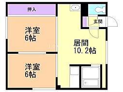 ワイズコネクト大谷地西 2LDKの間取図画像