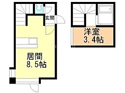オーシャンビレッジ厚別 1LDKの間取図画像